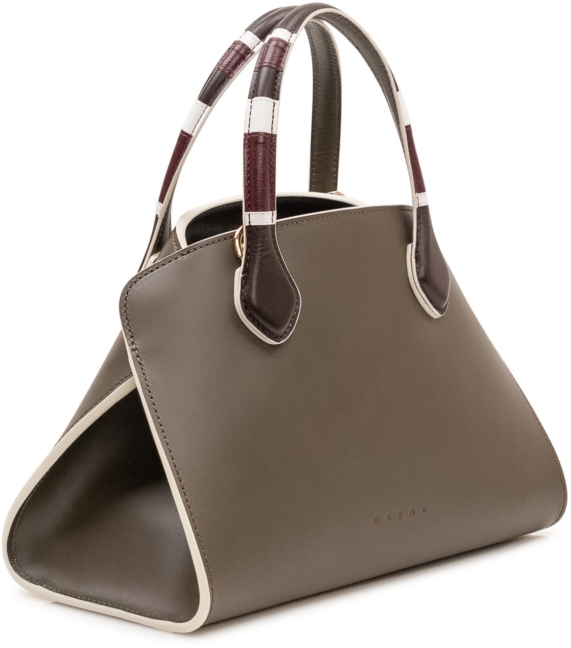 Marni Borsa Overlap Piccola con Tracolla Taupe
