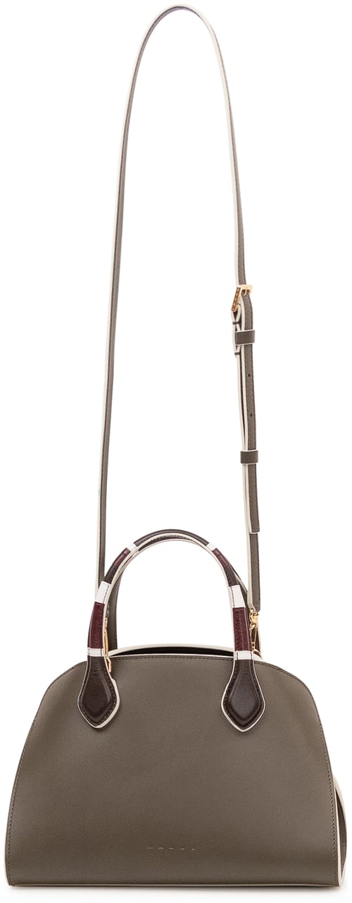 Marni Borsa Overlap Piccola con Tracolla Taupe