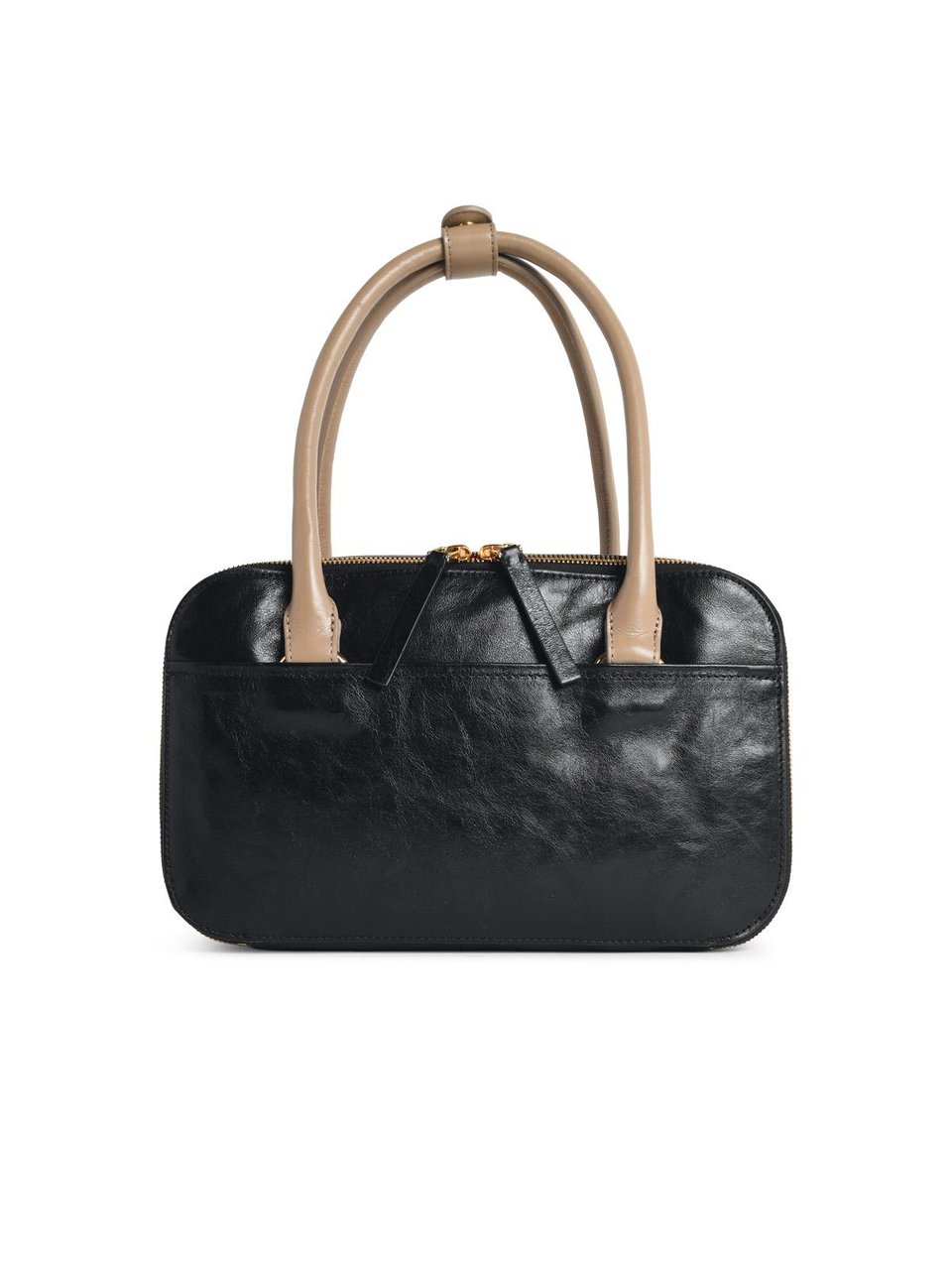 Marni Small 'Boxyne' Bag In Black Brown And Taupe Leather Zwart