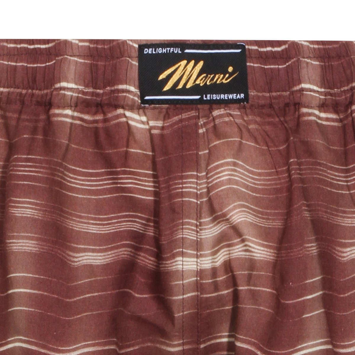 Marni Wavy Stripe Pattern Brown Shorts Bruin