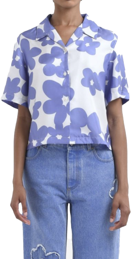 Marni Printed Shirt Blue/white Wit