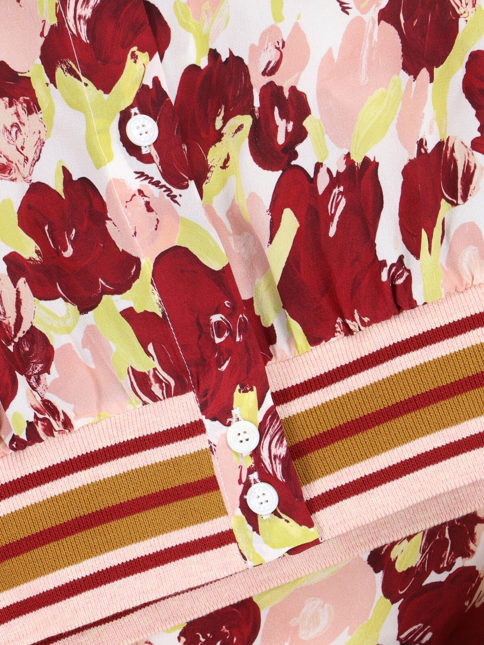 Marni Multicolor Floral Pattern Silk Shirt Roze
