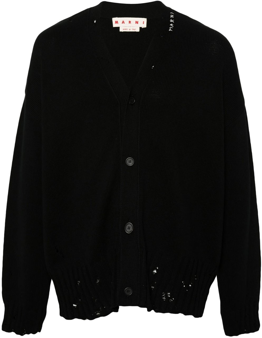 Marni cardigan en coton a col v Zwart