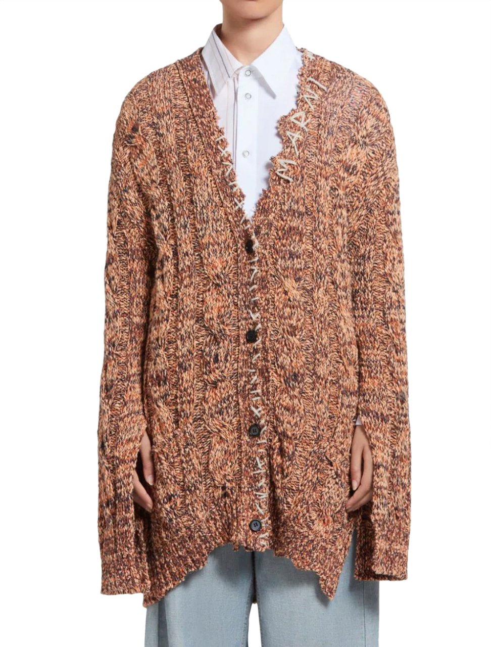 Marni Oversized Cardigan Rust Brown Divers