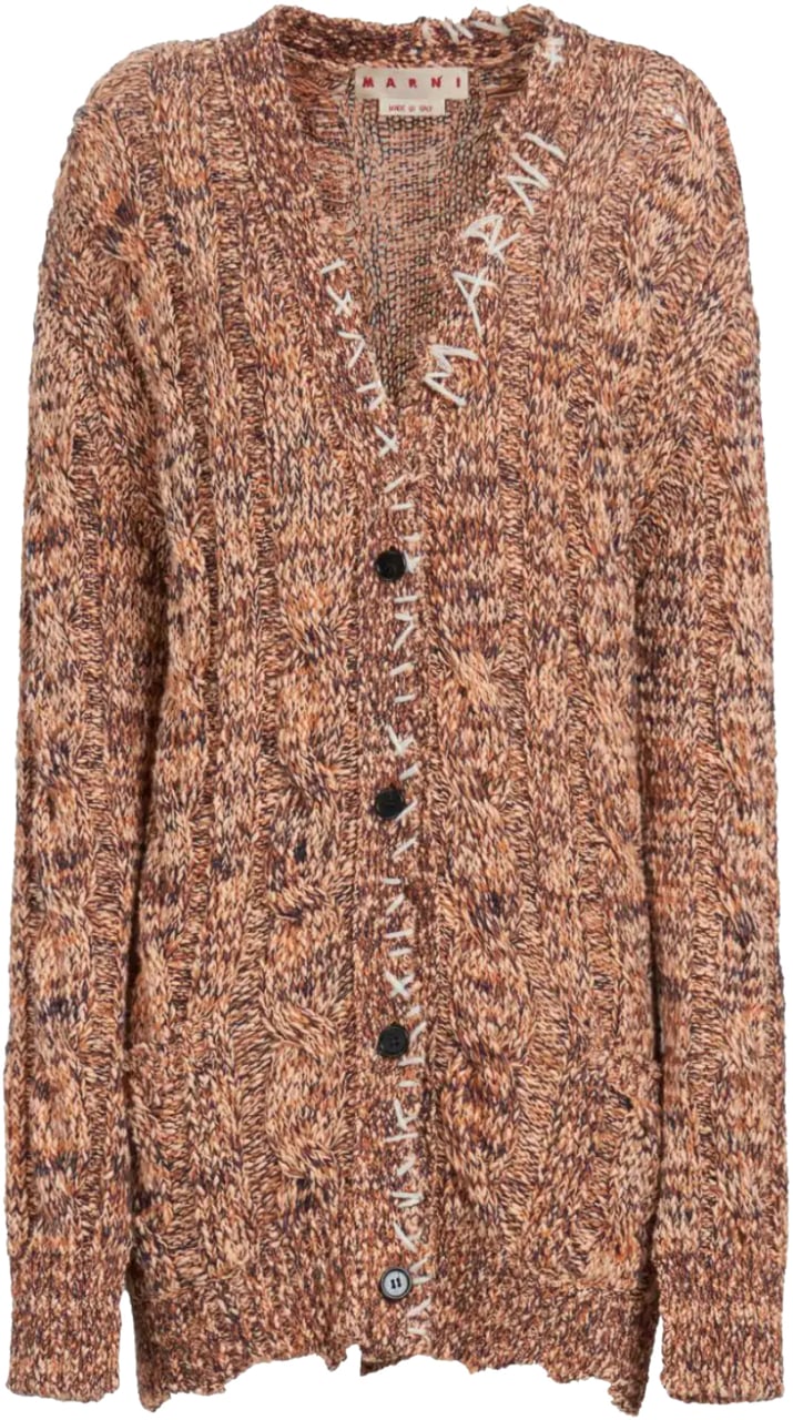 Marni Oversized Cardigan Rust Brown Divers