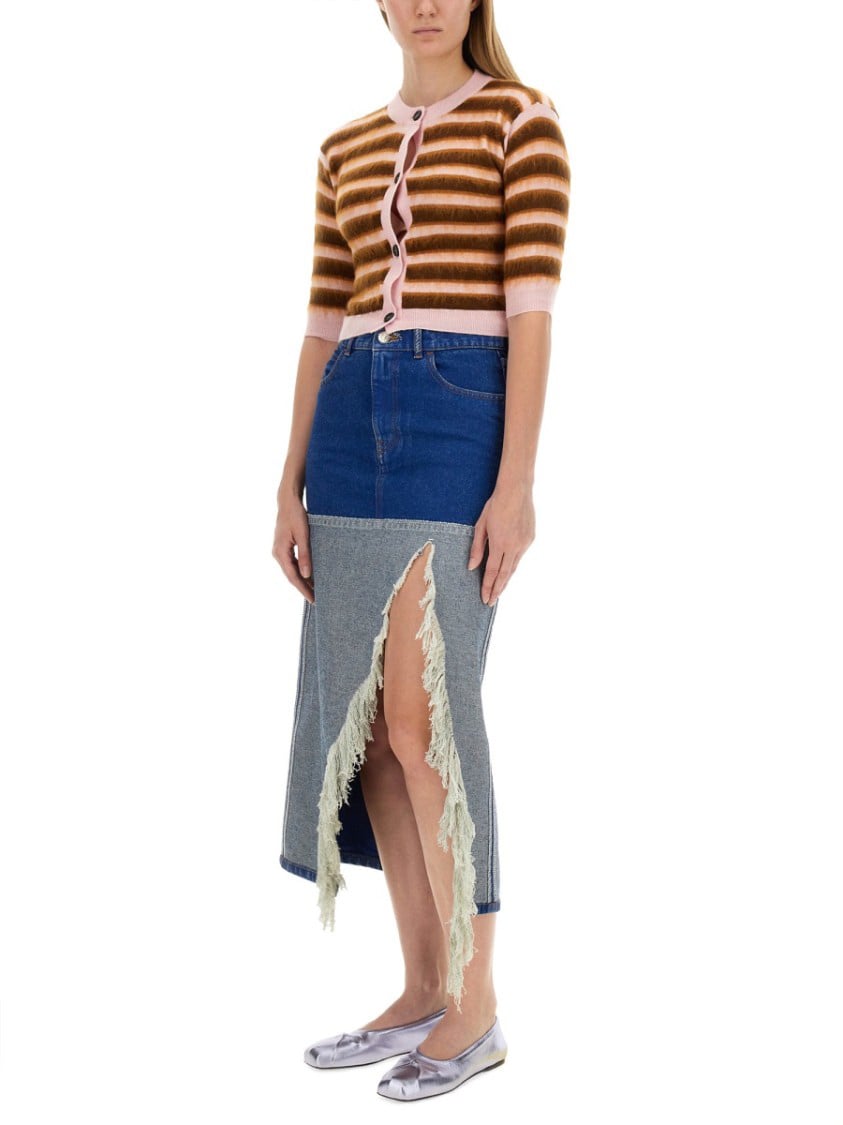 Marni Cropped Cardigan With Playful Stripe Pattern Divers