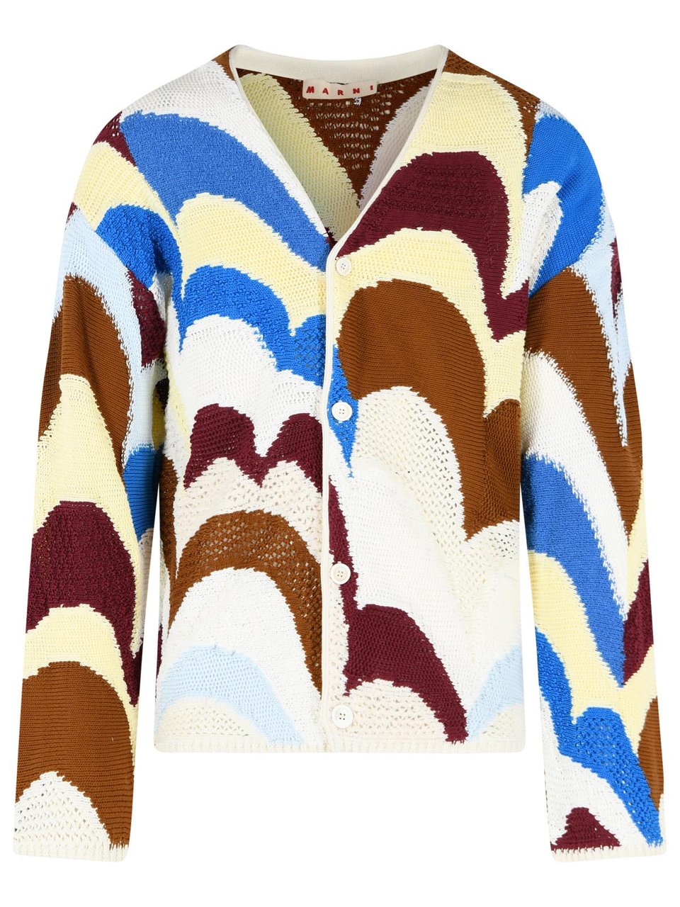 Marni Multicolor Cotton Cardigan Wit