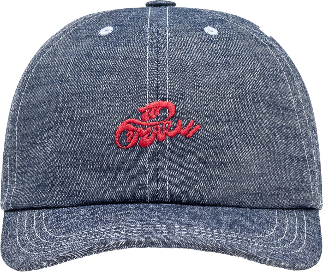 Marni Cappello Baseball In Denim Con Ricamo Blauw