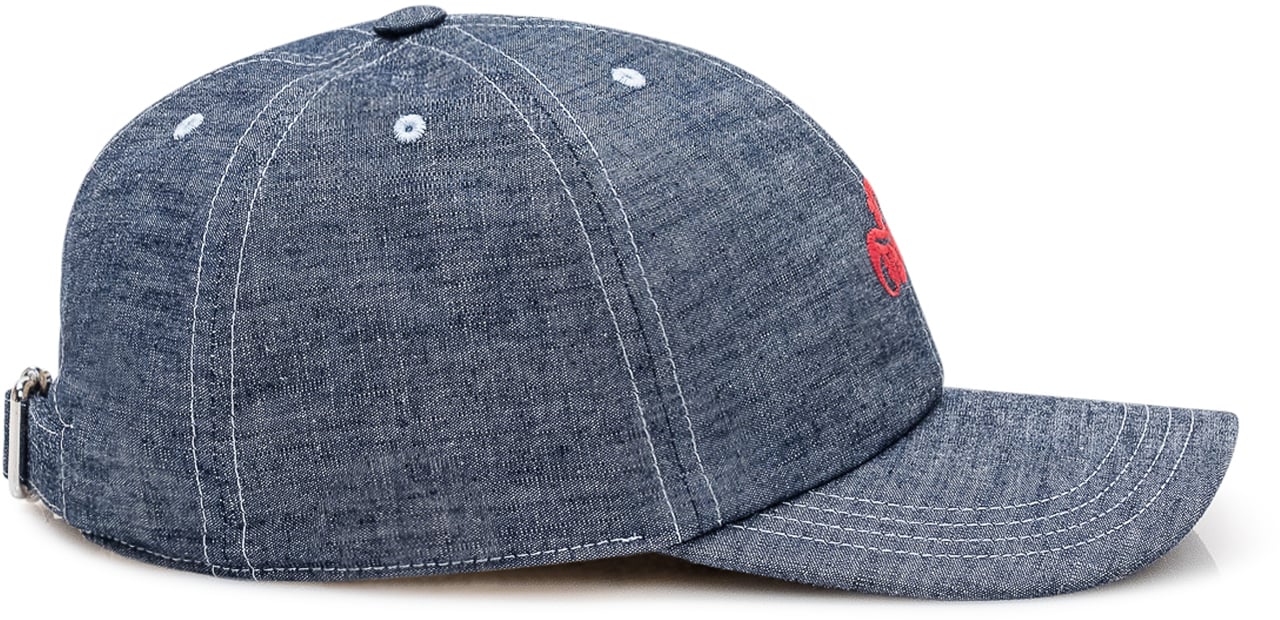 Marni Cappello Baseball In Denim Con Ricamo Blauw