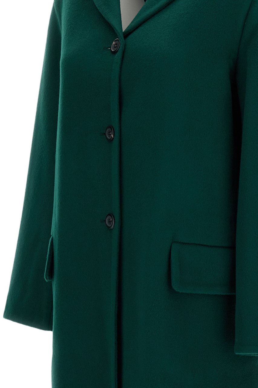 Marni Cocoon Silhouette Wool And Cashmere Coat Groen
