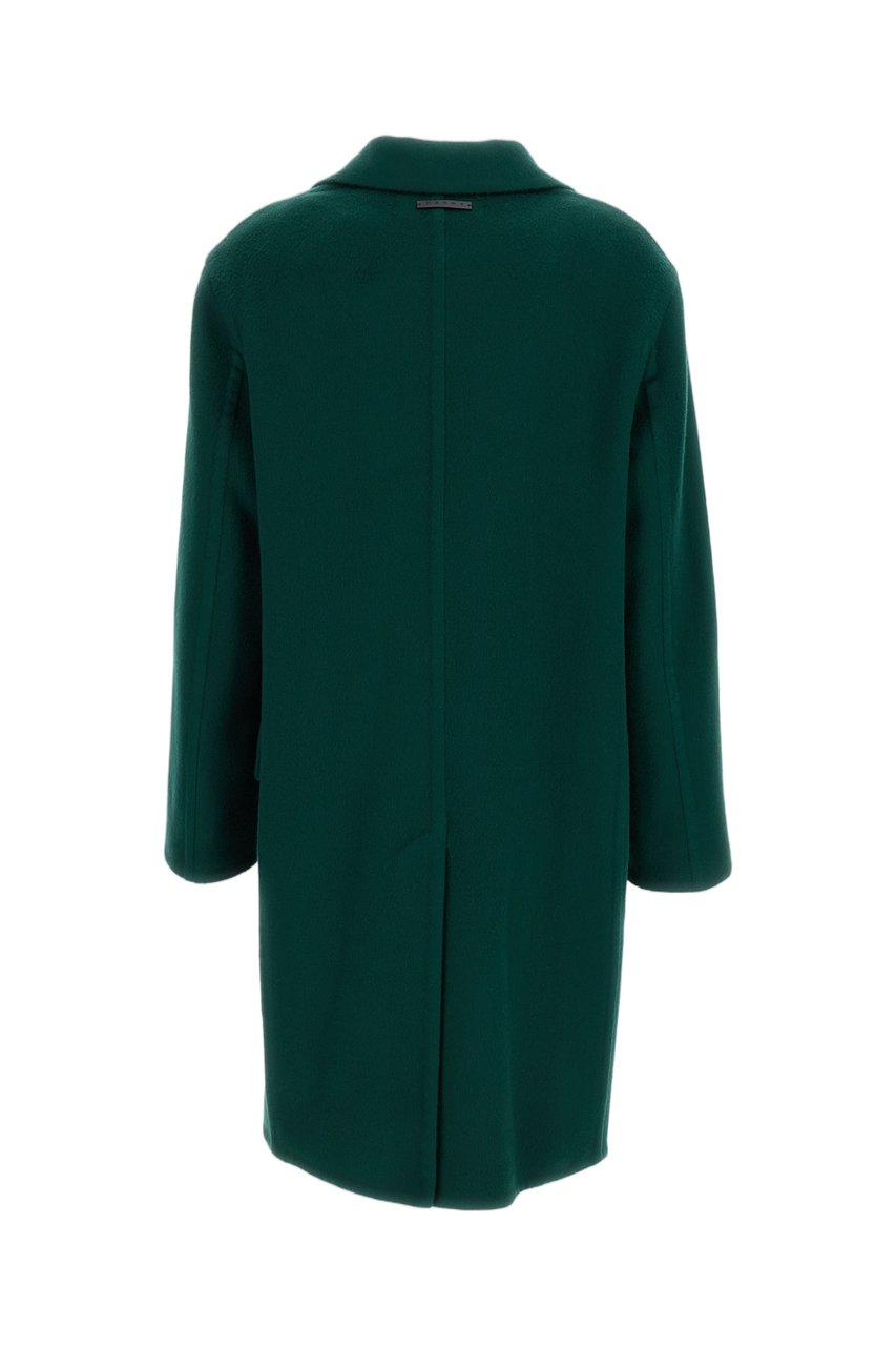 Marni Cocoon Silhouette Wool And Cashmere Coat Groen