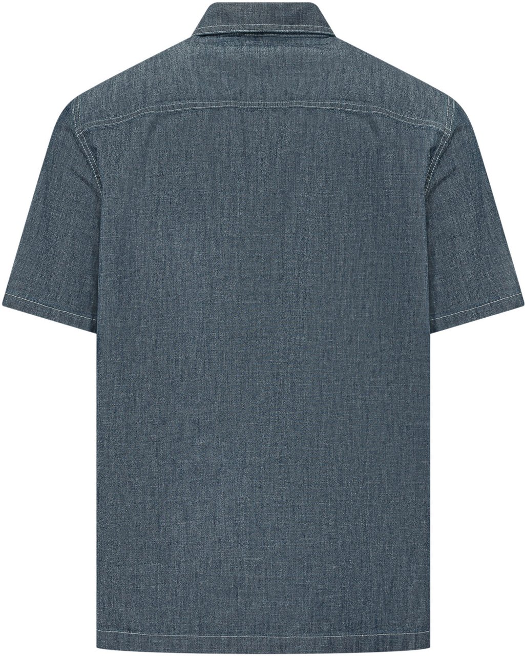 Marni Camicia Denim con Tasche Applicate e Ricami Navy