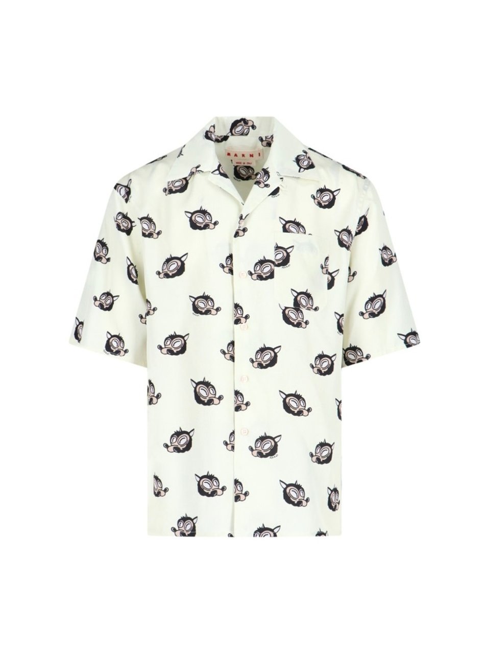 Marni Printed Camp Collar Shirt – Cream Neutraal