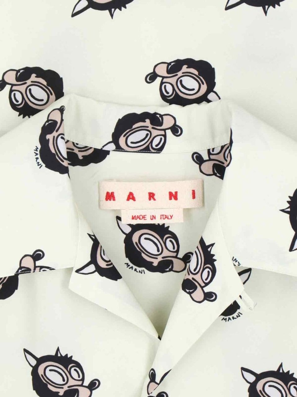 Marni Printed Camp Collar Shirt – Cream Neutraal