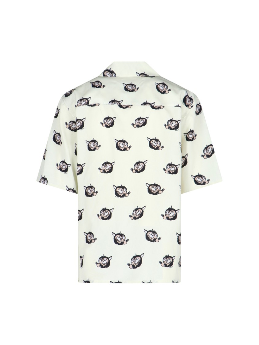 Marni Printed Camp Collar Shirt – Cream Neutraal