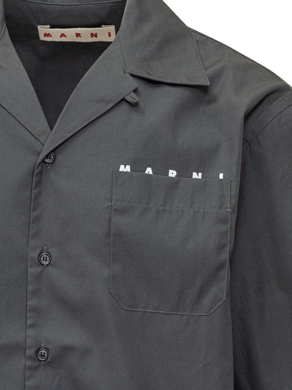Marni Camicia Grigia con Logo Marni Blauw
