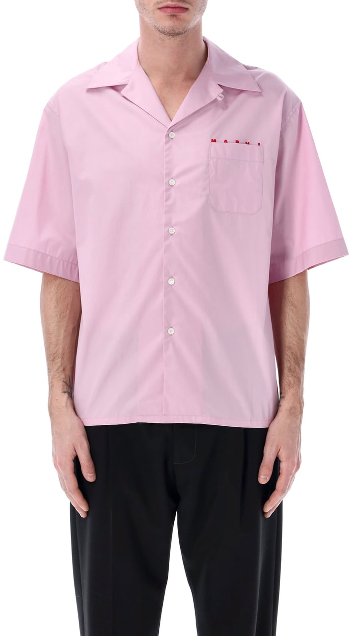 Marni Bowling Shirt Logo Rosa Roze