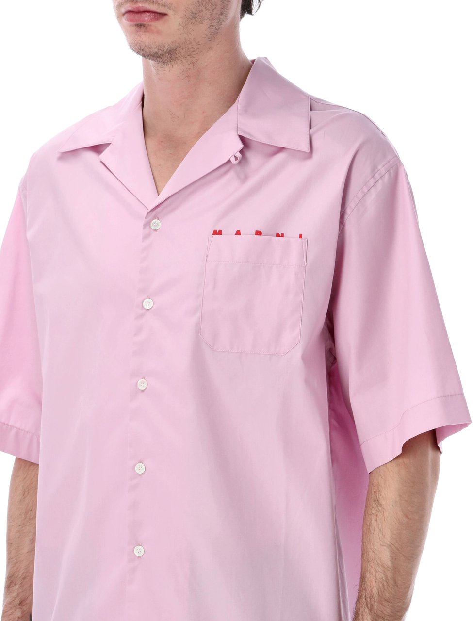 Marni Bowling Shirt Logo Rosa Roze