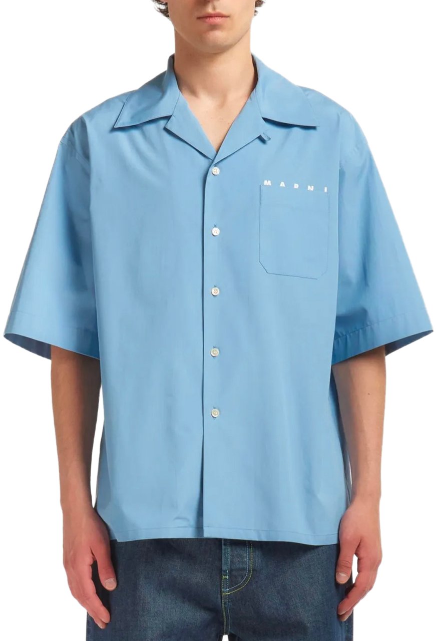 Marni S/s Shirt Sky Blue Blauw