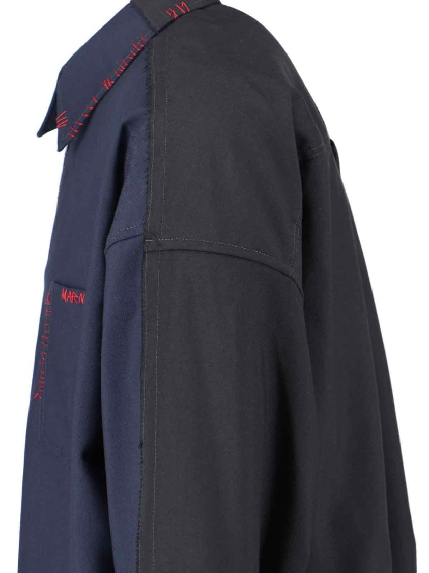 Marni Two-Tone Shirt – Navy/Red/Black Blauw