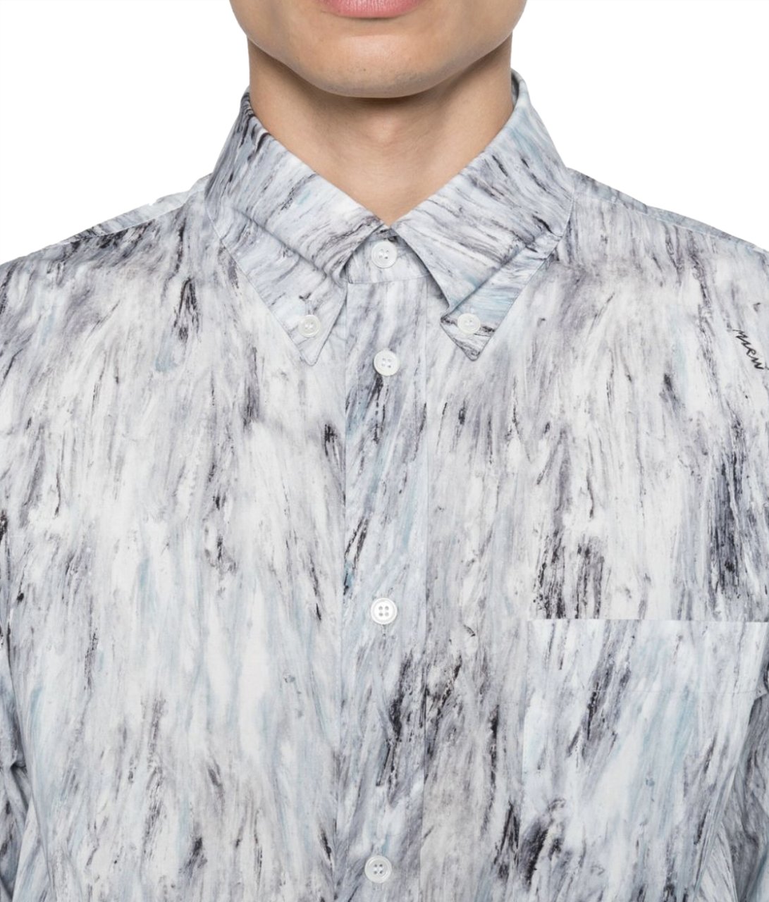 Marni L/s Shirt Poplin Frost Divers