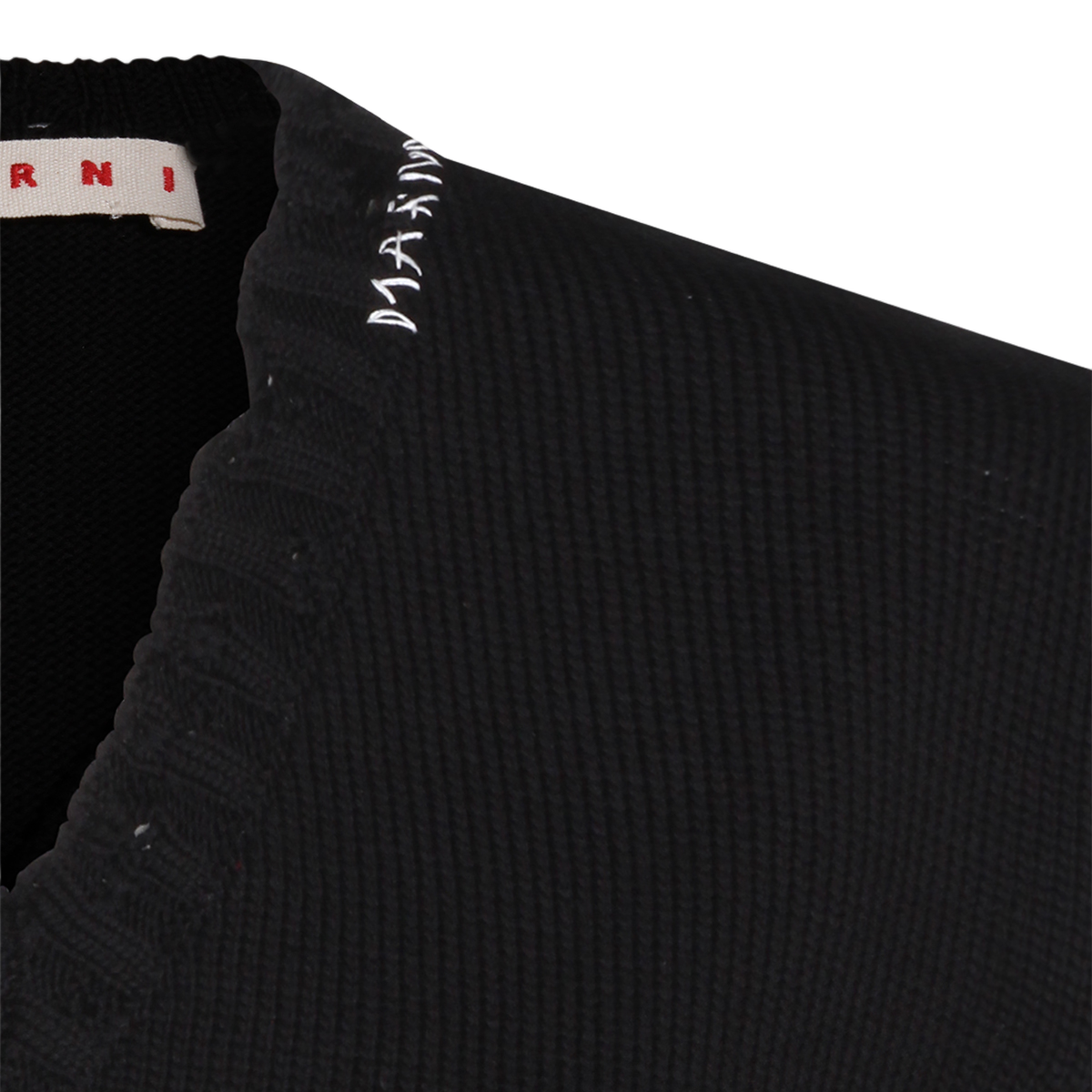 Marni Sleeveless Black Knit Sweater Vest With Distressed Detailing Zwart
