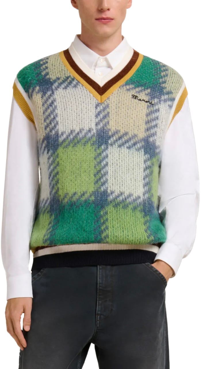 Marni V Neck Sweater Sea Green Groen