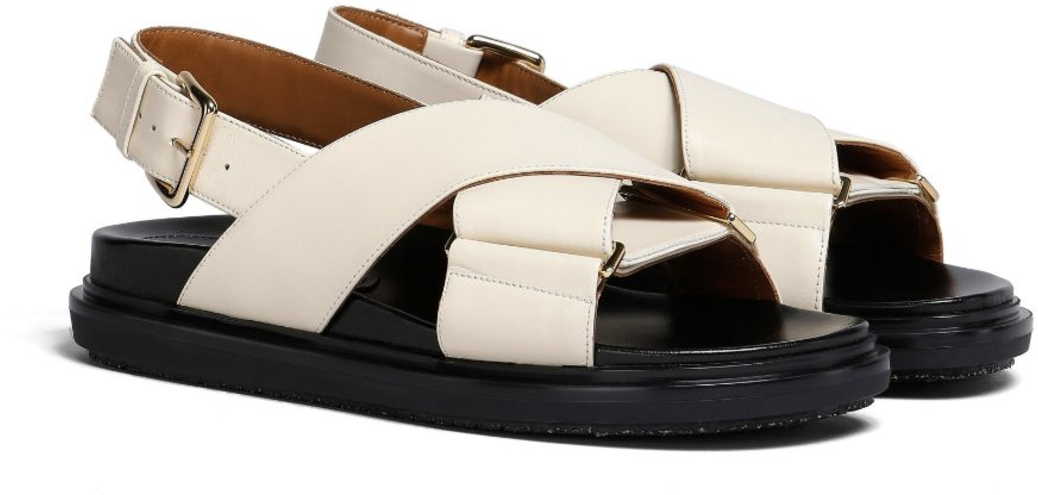 Marni Fb Criscross Sandal Beige Beige