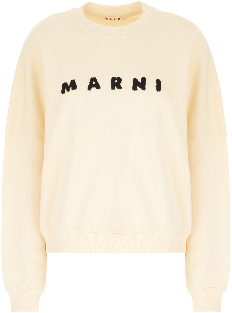 Marni Marni Cream cotton oversize sweatshirt Geel