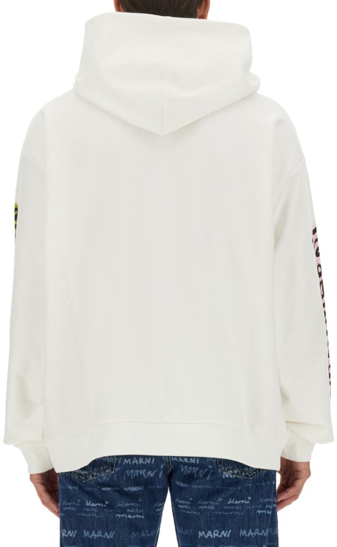Marni Hooded Sweatshirt With Bold Logo Wit