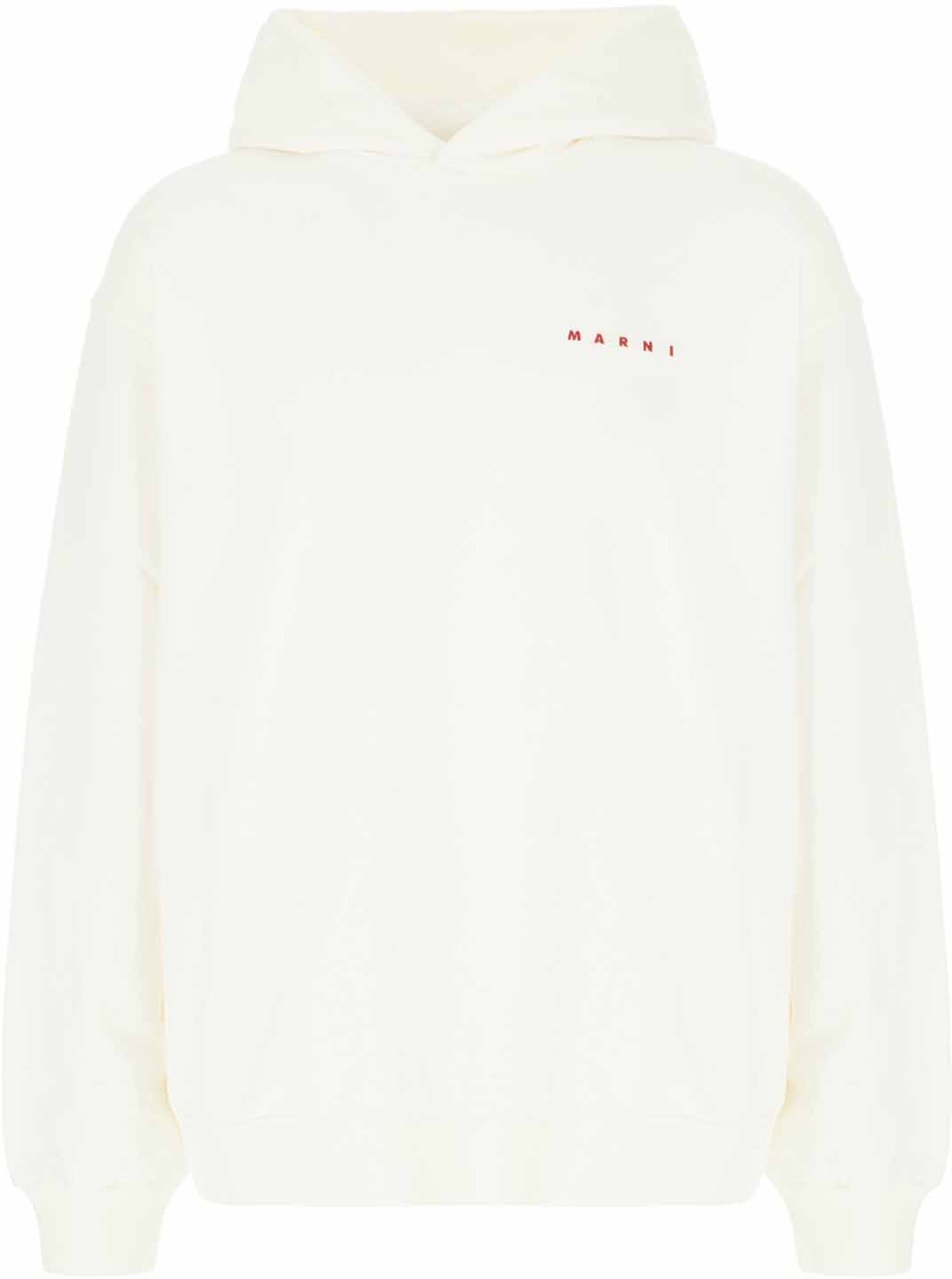 Marni Marni Ivory cotton oversize sweatshirt Neutraal
