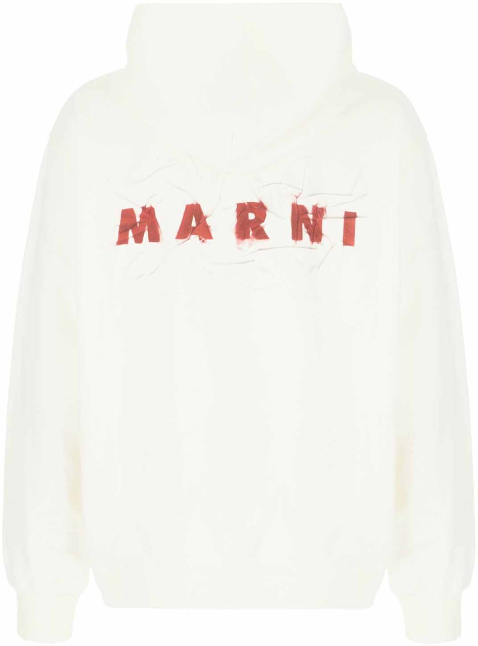 Marni Marni Ivory cotton oversize sweatshirt Neutraal