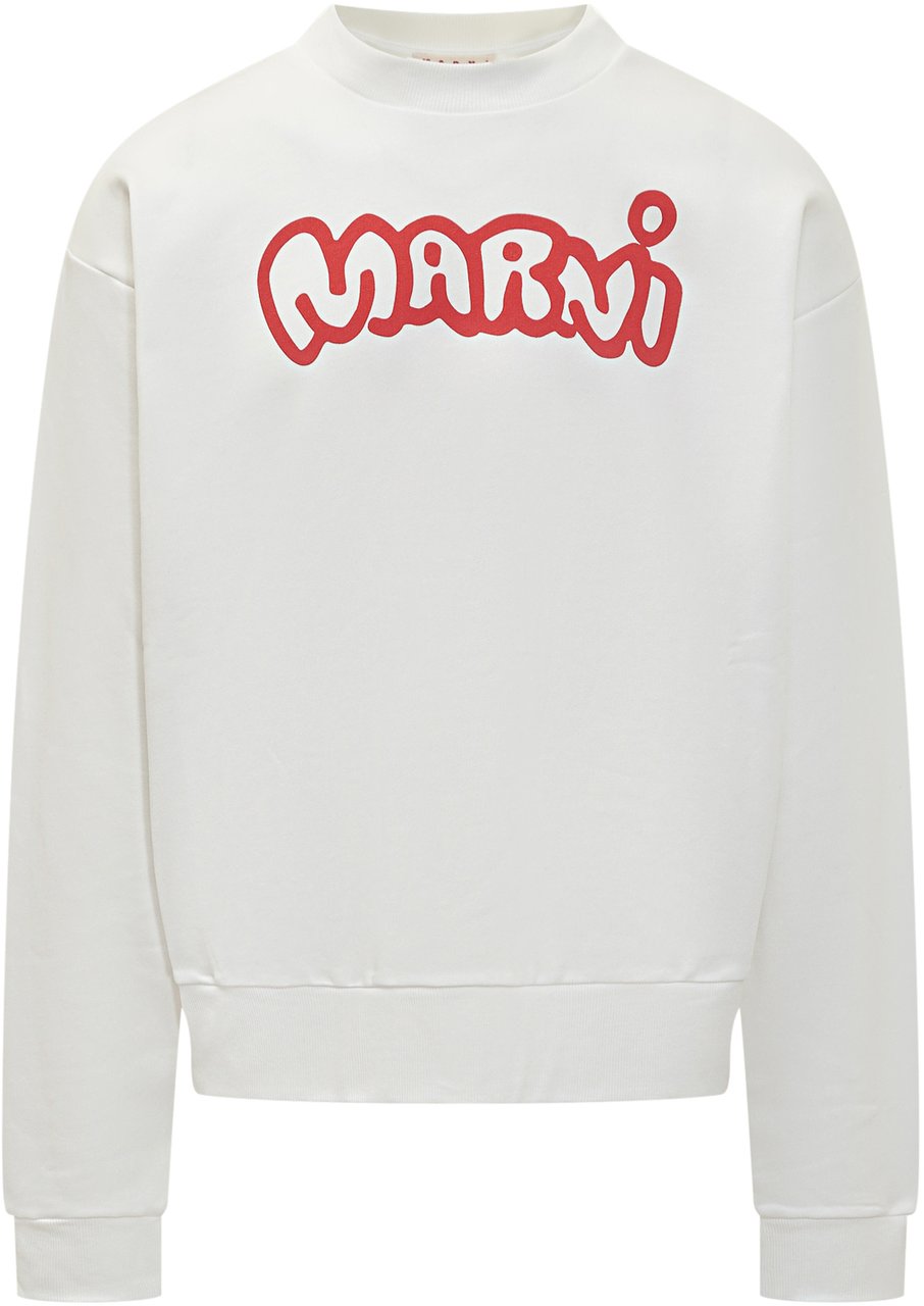 Marni Felpa con Logo Marni Wit