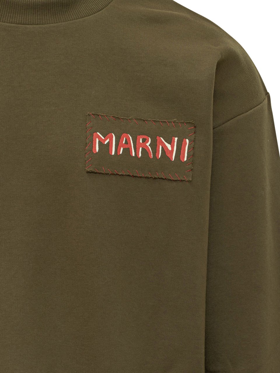 Marni Felpa con Patch Logo Ricamato Marni Groen
