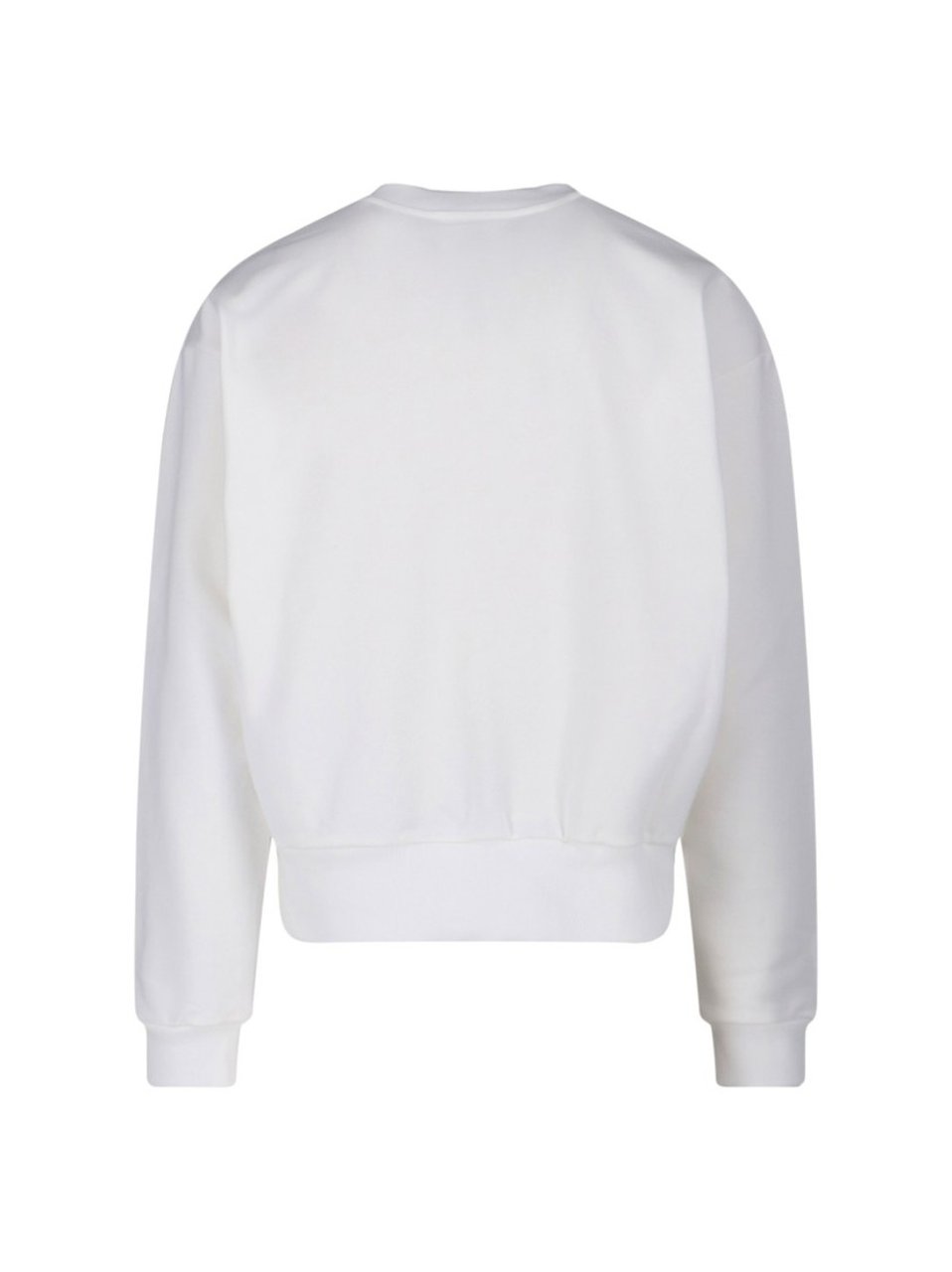 Marni Cropped White Sweater With Bold Chest Patch Wit