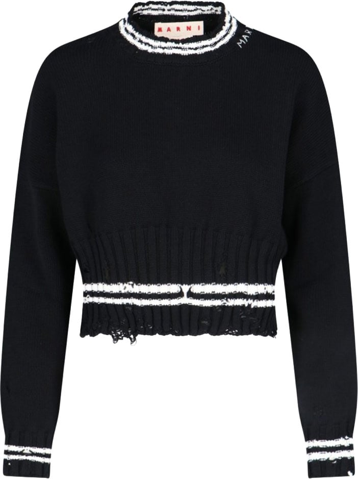 Marni Crop Knit Top – Black Zwart