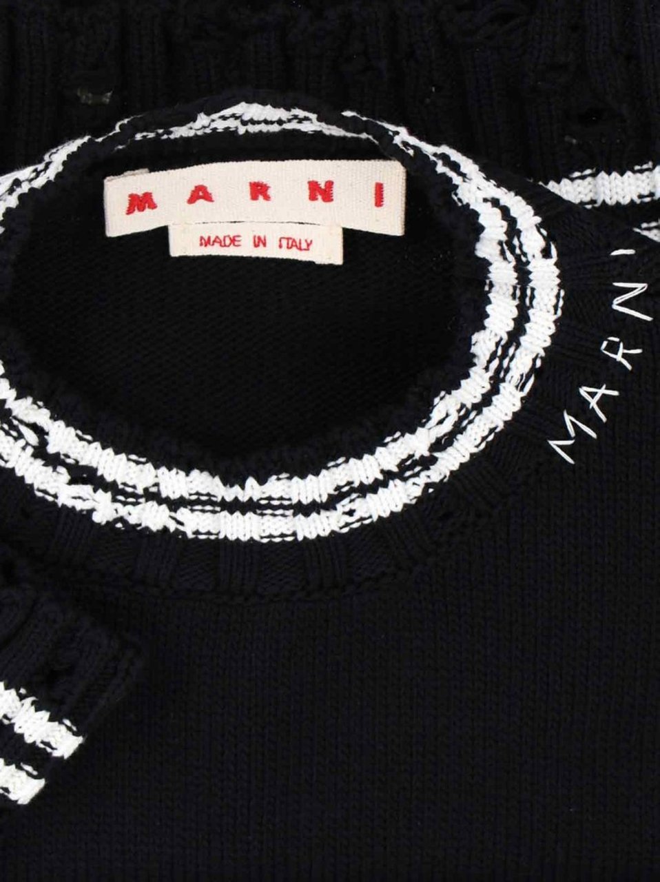 Marni Crop Knit Top – Black Zwart