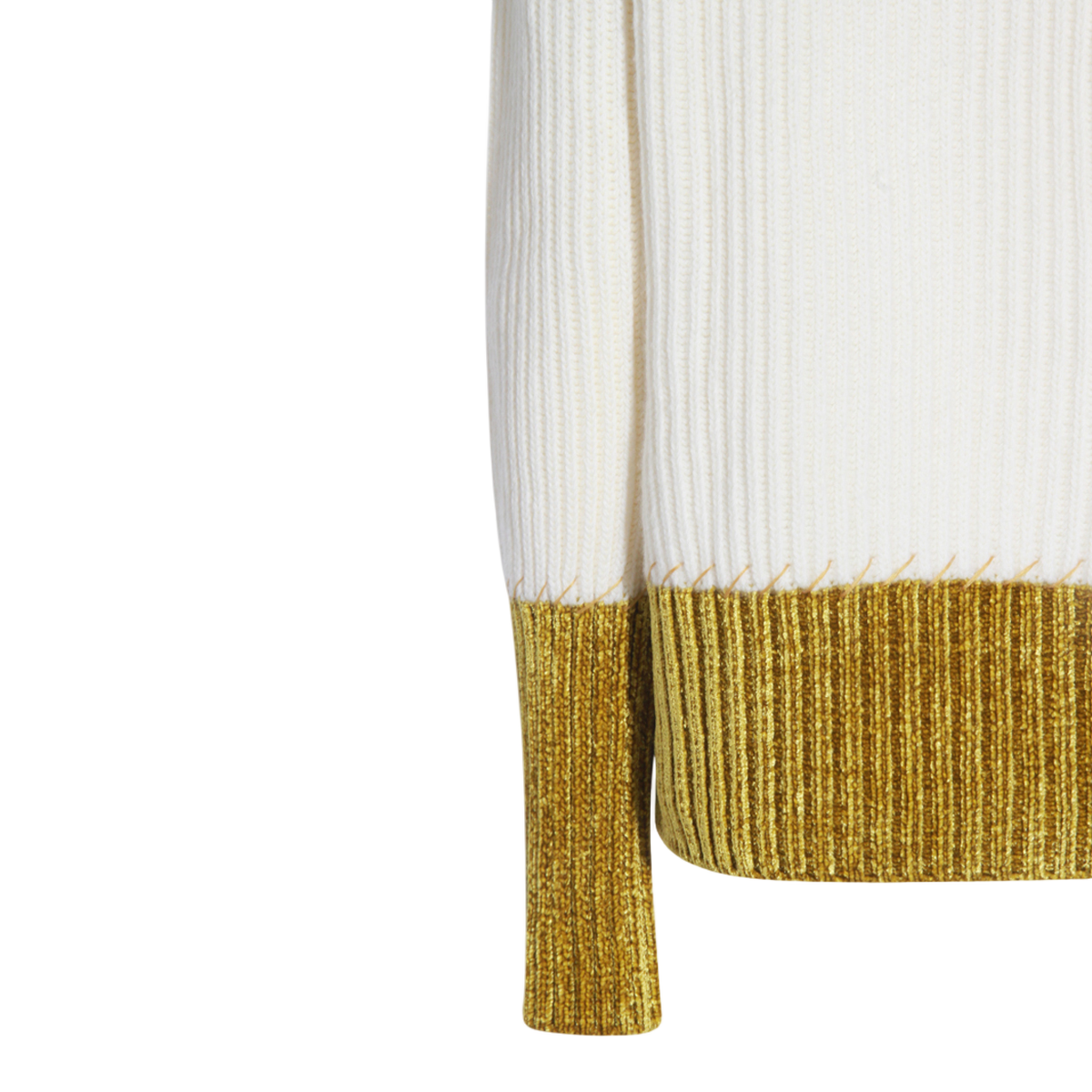Marni Two-Tone Ribbed Knit Sweater with Round Neckline Wit