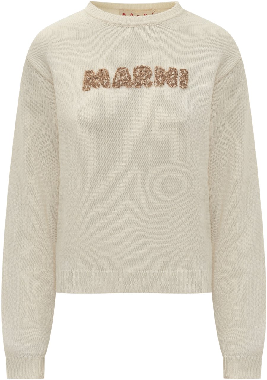 Marni Marni Maglia in Cotone Logo Ricamato Wit