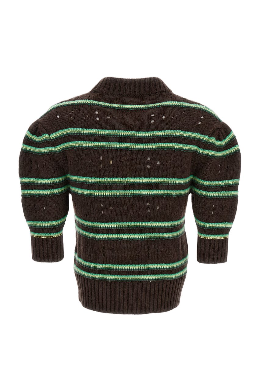 Marni Brown/Green Cashmere Crafted Striped Sweater Bruin