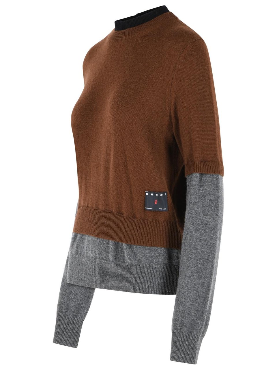 Marni Brown Cashmere Sweater Zwart