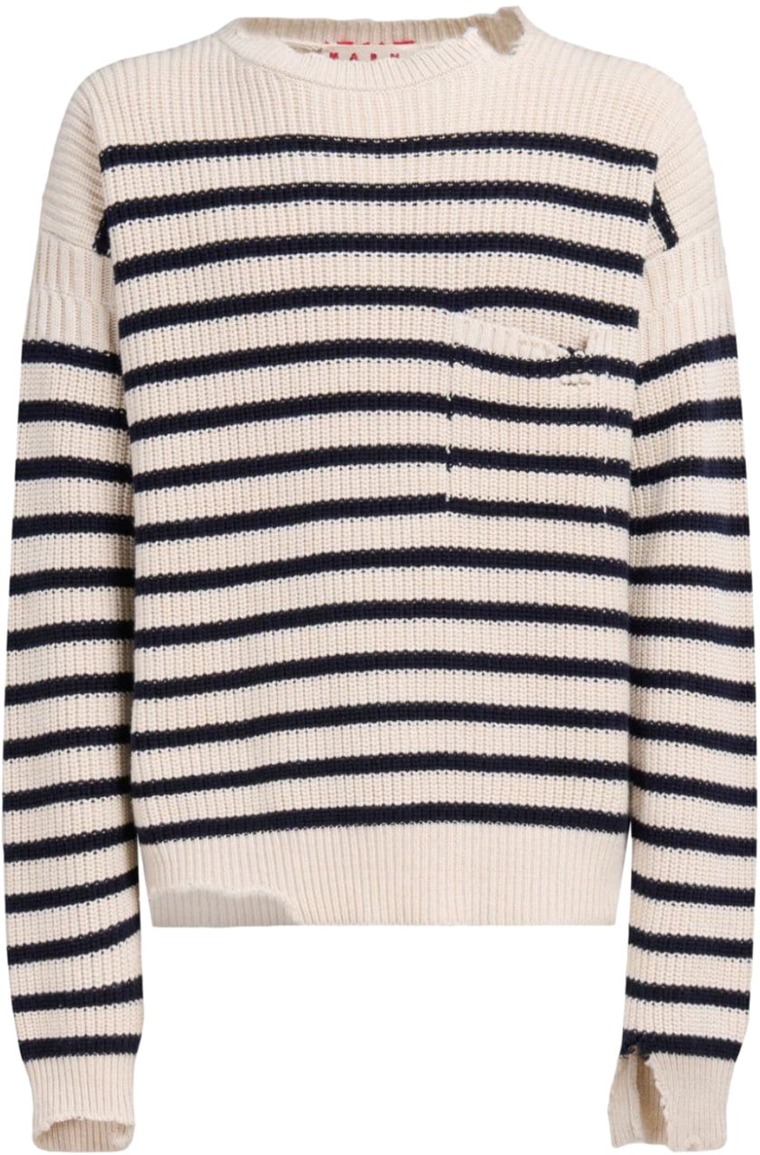 Marni Striped Round Neck Sweater Divers