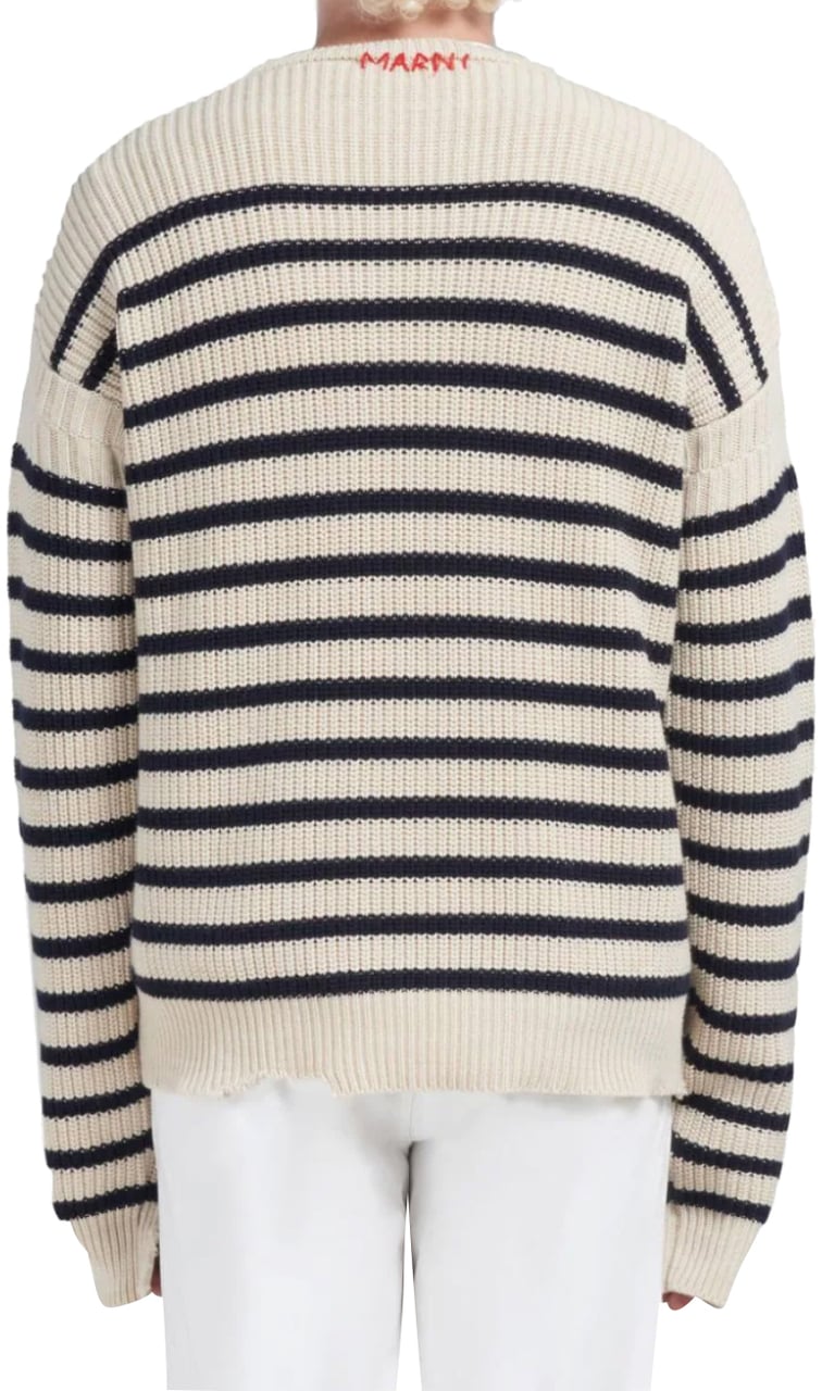 Marni Striped Round Neck Sweater Divers