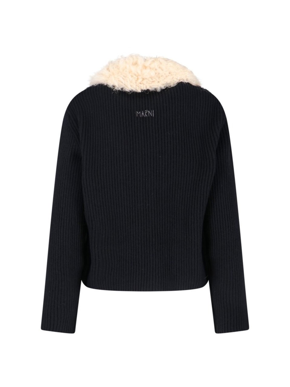 Marni 'Montone Collar' Cardigan – Black Zwart