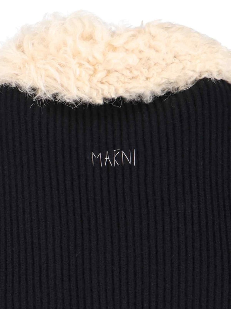 Marni 'Montone Collar' Cardigan – Black Zwart