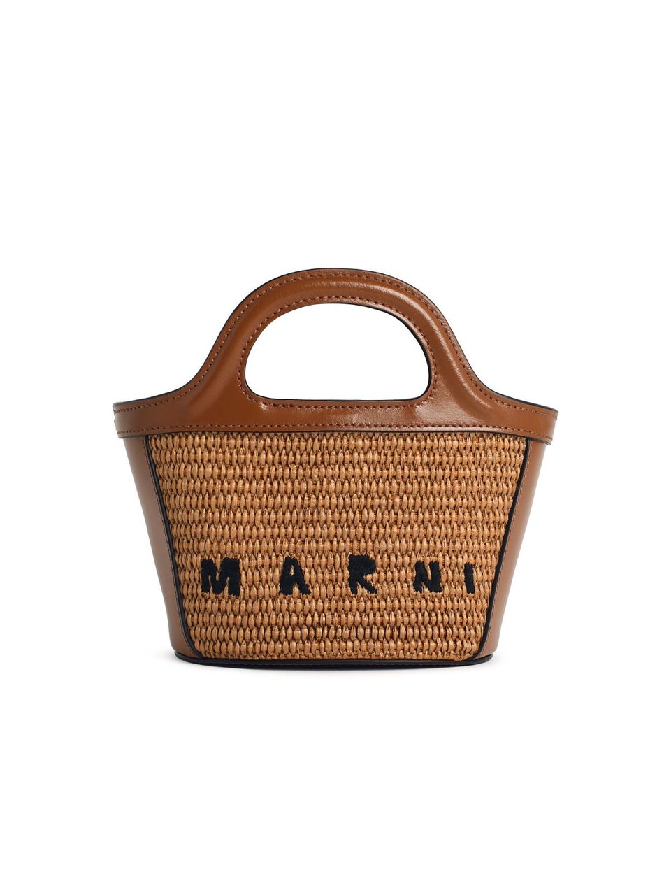 Marni Brown Leather Blend Micro Tropicalia Bag Bruin