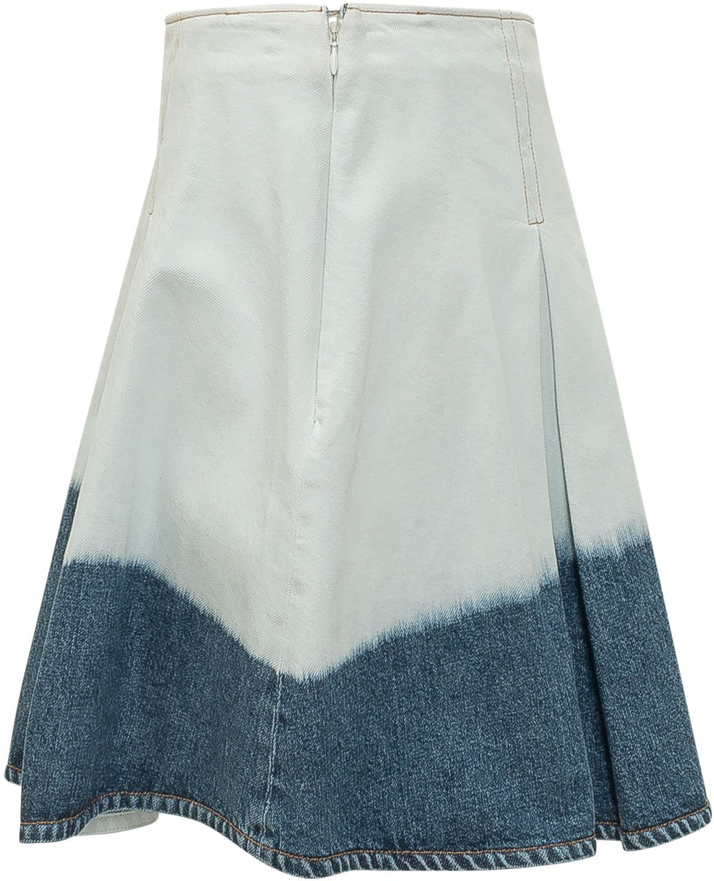 Marni Gonna in Denim Dégradé con Pieghe Lichtblauw