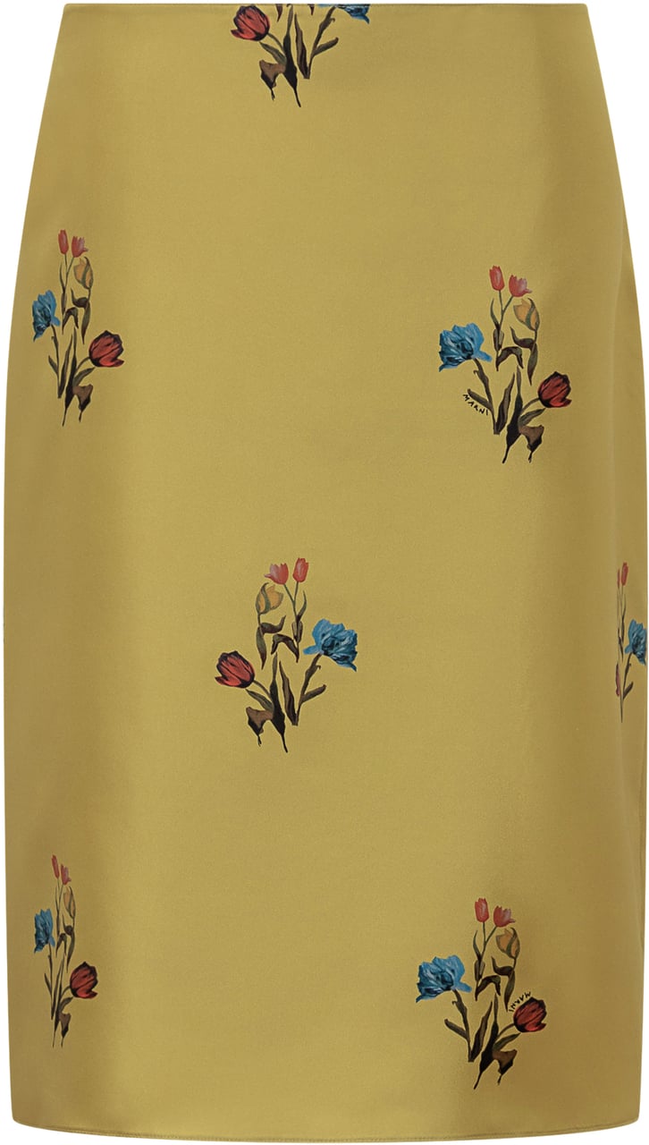 Marni Gonna Marni Gialla con Stampa Floreale Groen