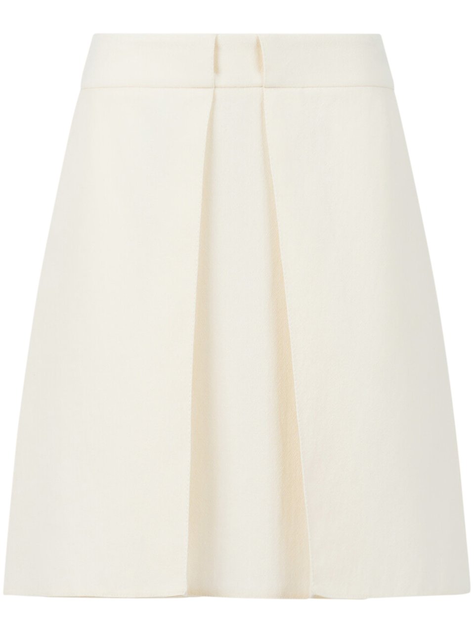 Marni Structured A-Line Mini Skirt in Creamy Ovine Leather Wit
