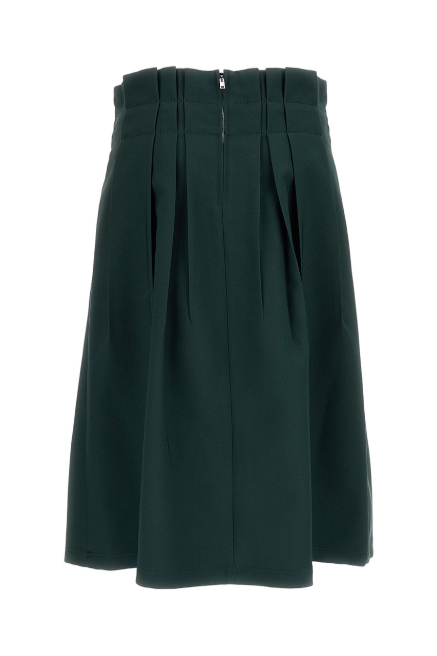 Marni Green Pleated Fabric Midi Skirt Groen